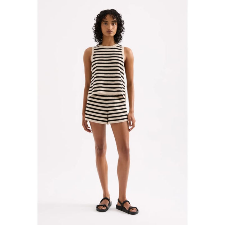 Kayda Knit Tank | Black Stripe - Tops