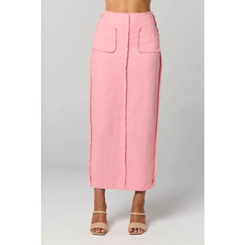 Kleo Frayed Skirt | Baby Pink - Bottoms