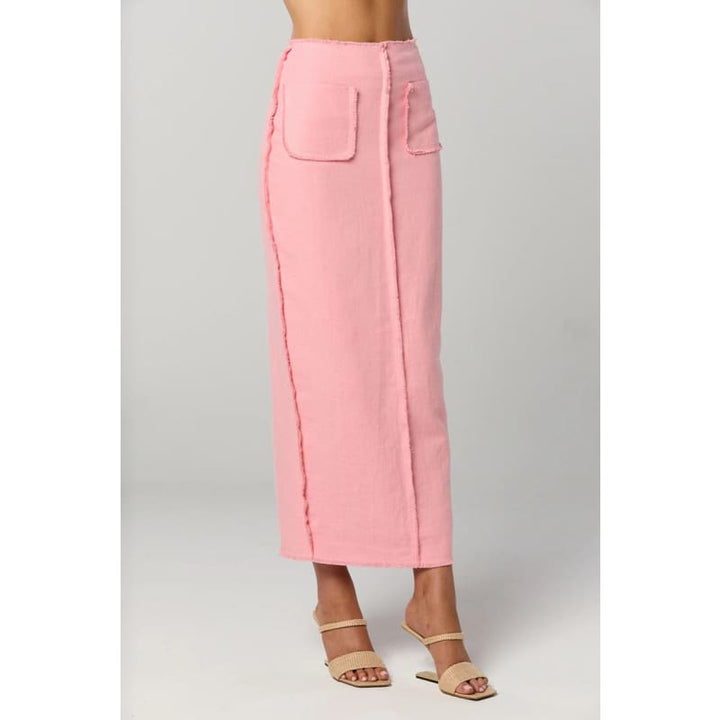 Kleo Frayed Skirt | Baby Pink - Bottoms