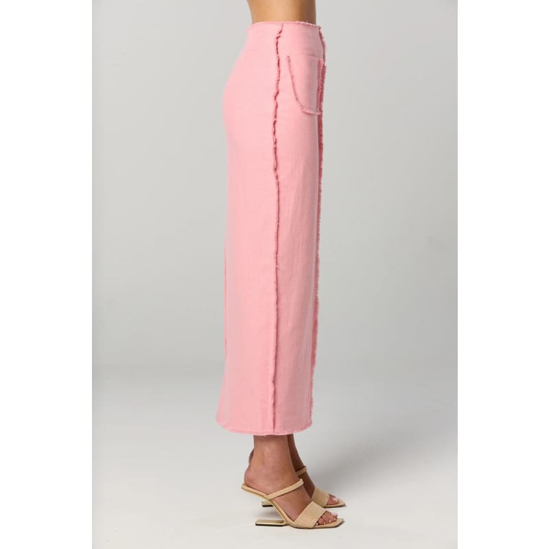 Kleo Frayed Skirt | Baby Pink - Bottoms