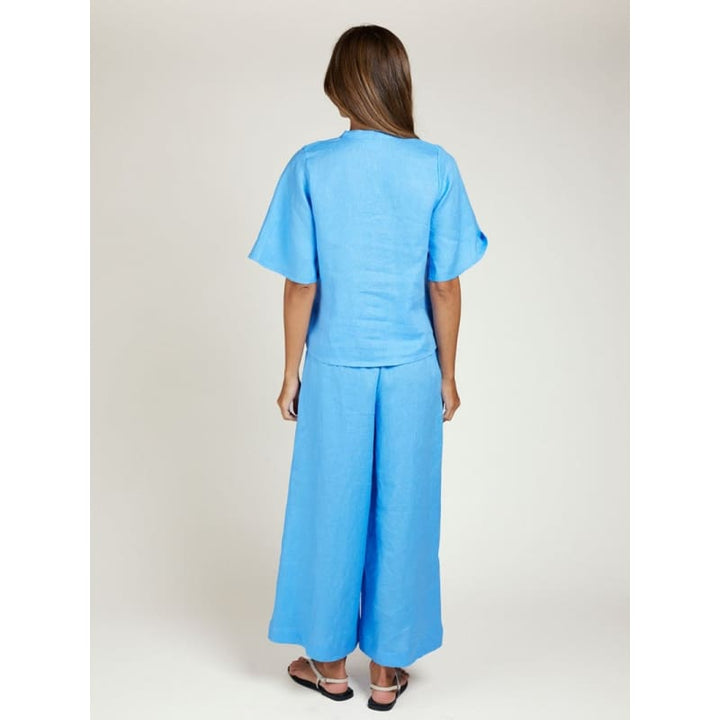 Lace Trim Top | Blue Lagoon - Tops