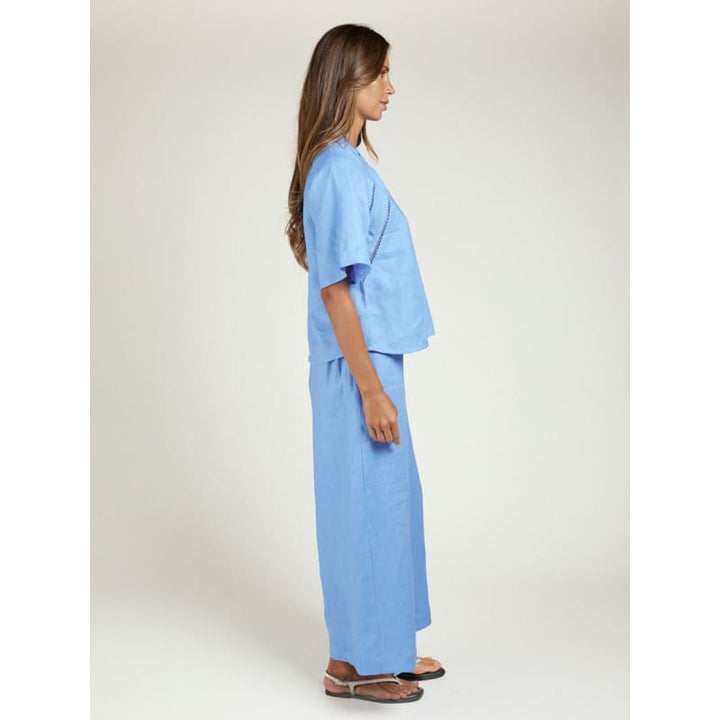 Lace Trim Top | Blue Lagoon - Tops