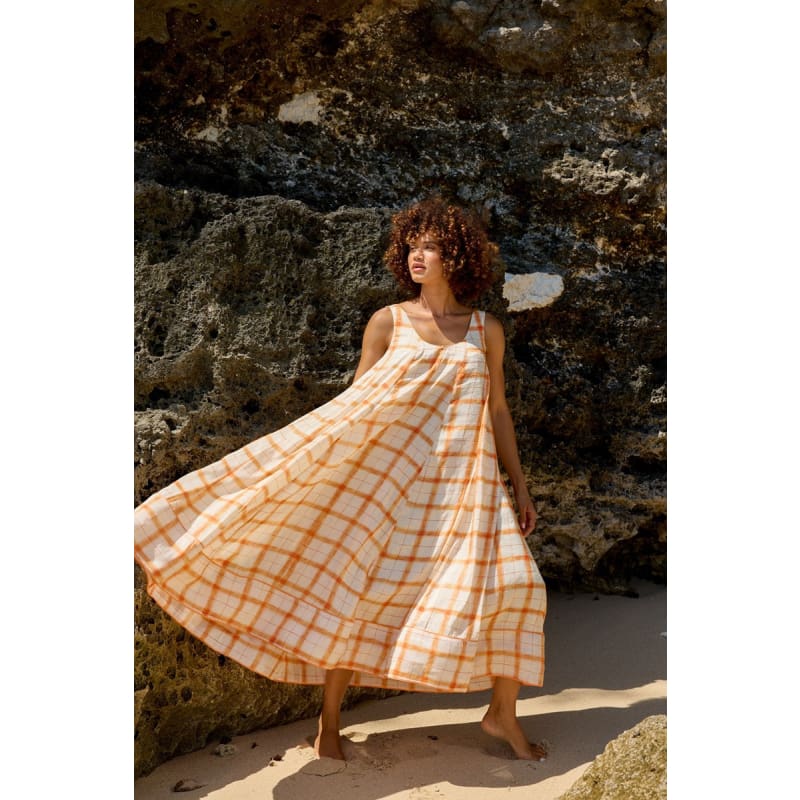 Le Soleil Sundress | Mandarine Gingham - Dress