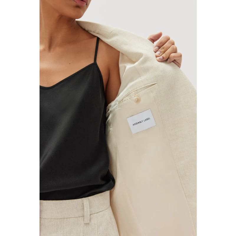 Leila Linen Jacket Oat - Jackets