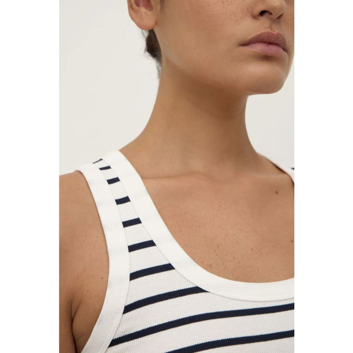 Leony Stripe Tank | True Navy & Antique White - Tops