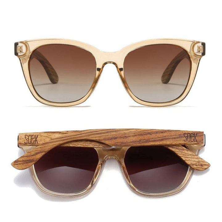Lila Grace | Champagne Polarised Lens Walnut Arms - Accessories