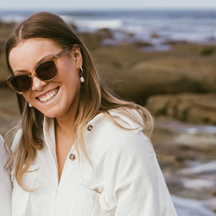 Lila Grace | Champagne Polarised Lens Walnut Arms - Accessories