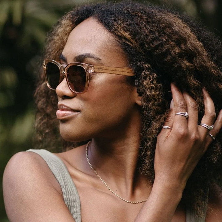 Lila Grace | Champagne Polarised Lens Walnut Arms - Accessories