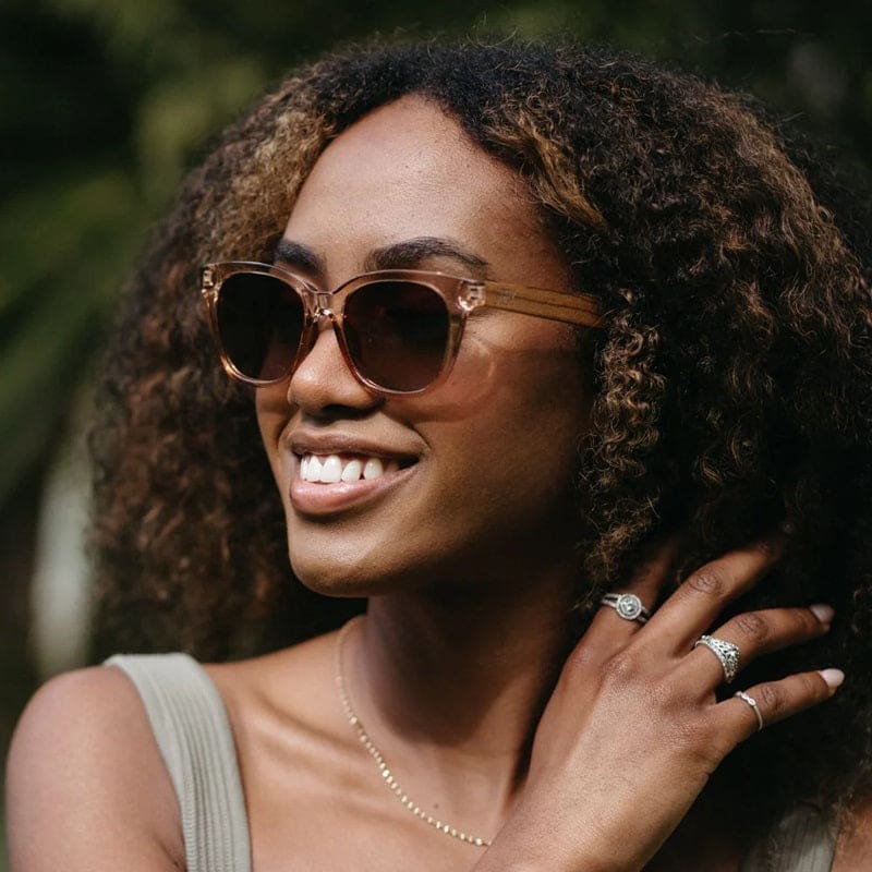 Lila Grace | Champagne Polarised Lens Walnut Arms - Accessories