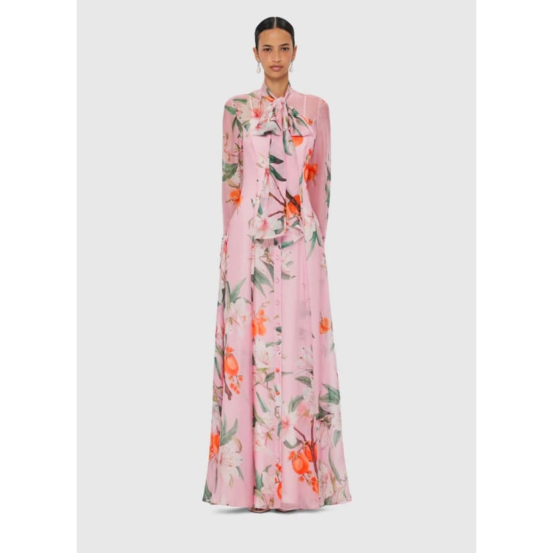Lilith Tie Neck Maxi Dress | Lavish Print - Dress