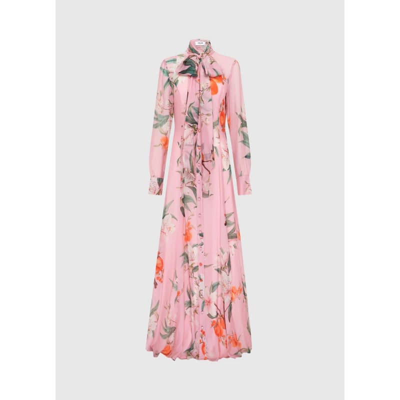 Lilith Tie Neck Maxi Dress | Lavish Print - Dress