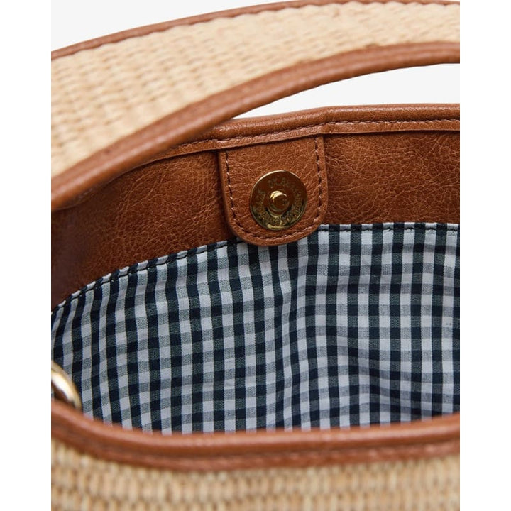 Linton Crossbody Large | Tan Pebble & Natural Weave - Accessories