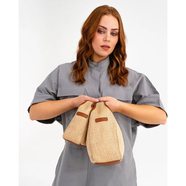 Linton Weave Crossbody | Tan Pebble & Natural - Accessories