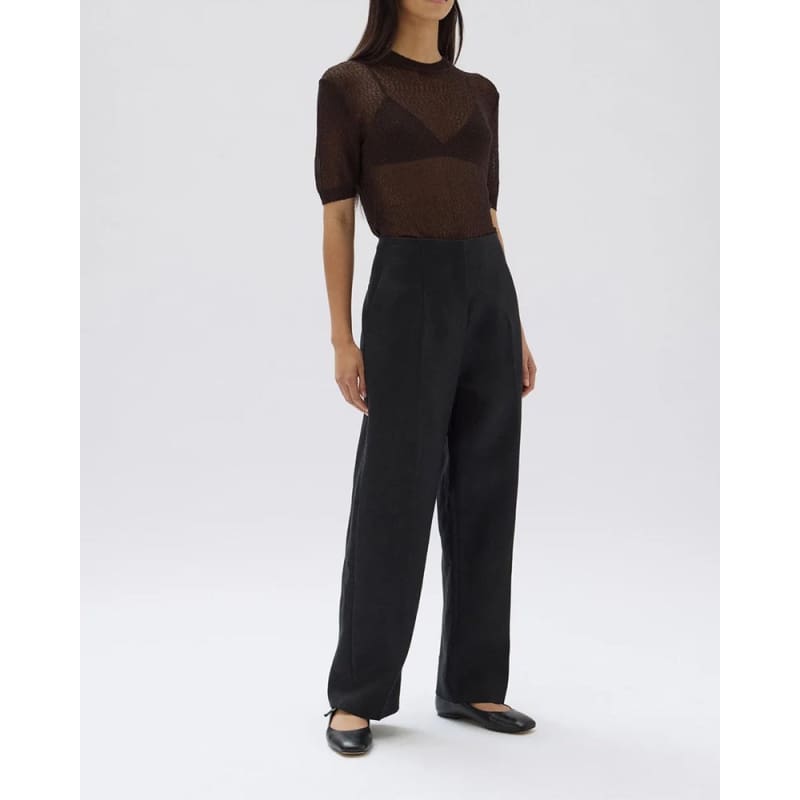 Liza Linen Pant | Black - Bottoms