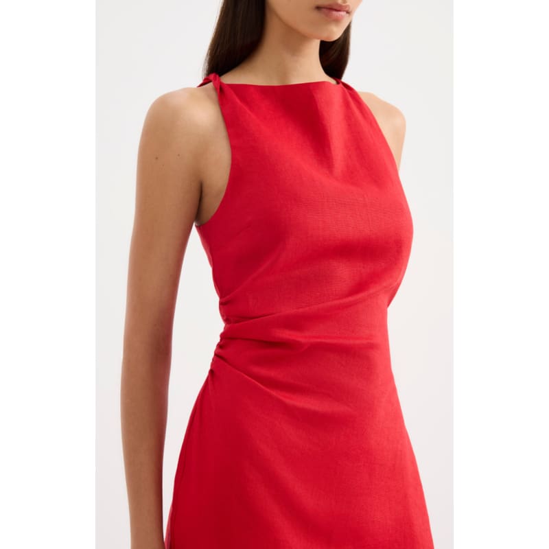 Lotta Linen Mini Dress | Vermillion - Dress
