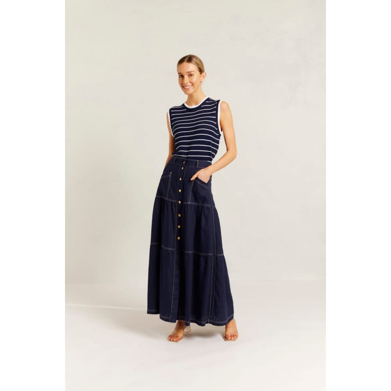 Lotus Skirt | Navy - Bottoms