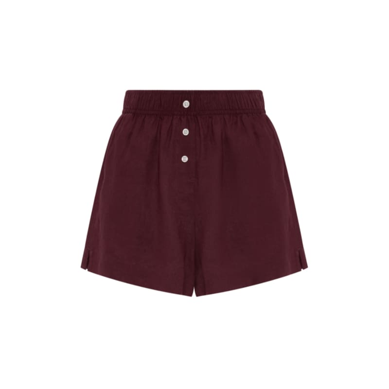 Lounge Linen Short | Merlot - Bottoms