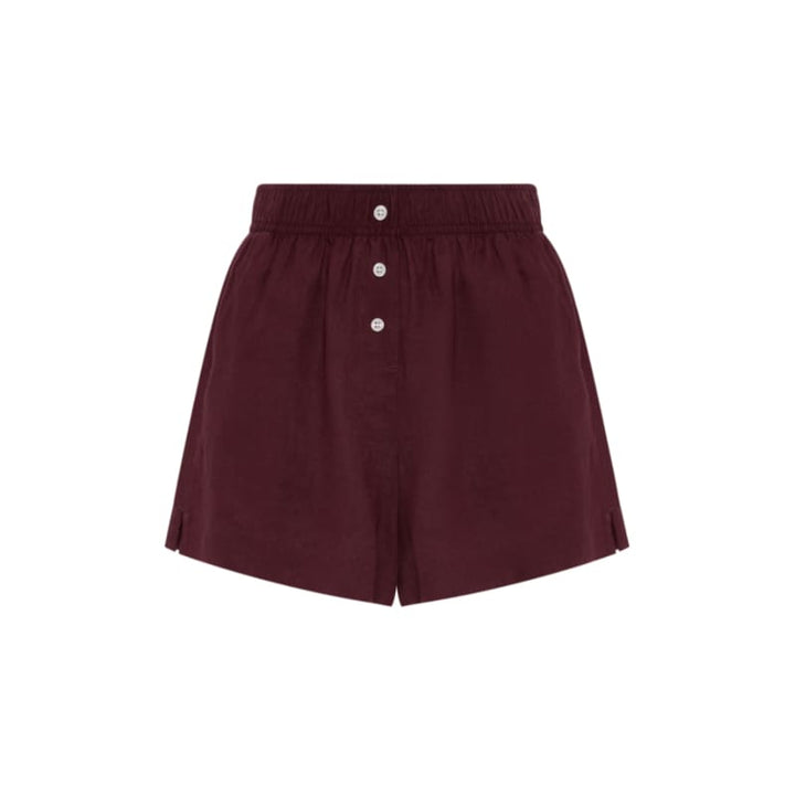 Lounge Linen Short | Merlot - Bottoms