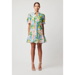 Lucia Cotton Silk Dress| Lemonata Print - Dress