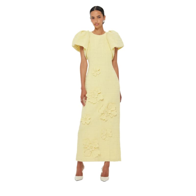 Lucinda Tweed Petal Maxi Dress | Sorbet Yellow - Dress