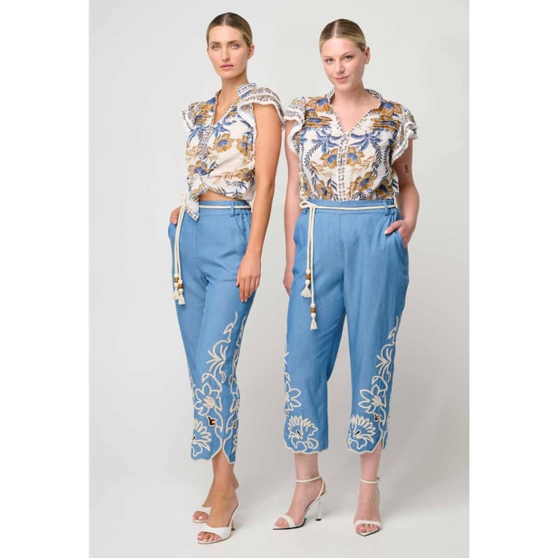 Luma Silk Cotton Flutter Sleeve Top | Golden Medina - Tops