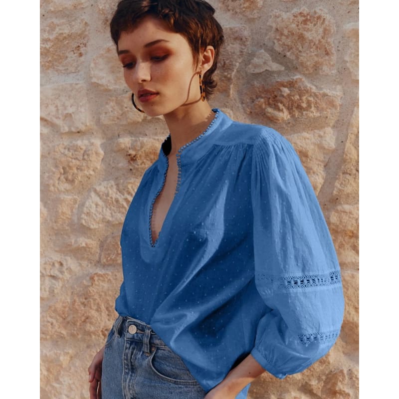 Luna Blouse | Blue - Tops