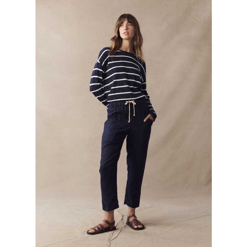 Luxe Linen Pant | Navy - Bottoms