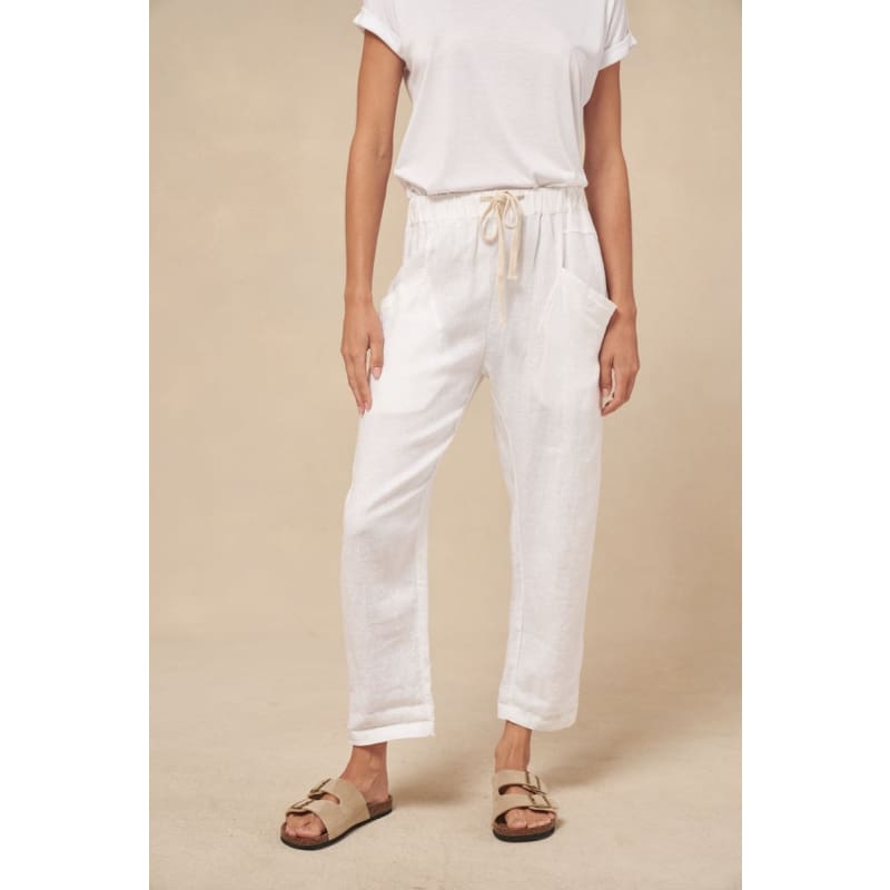 Luxe Linen Pants | White - Bottoms