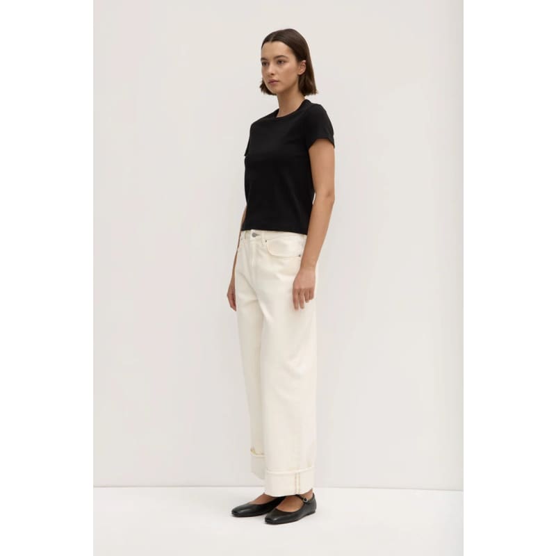 Lyla Cap Sleeve Tee | Black - Tops