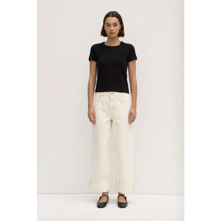 Lyla Cap Sleeve Tee | Black - Tops