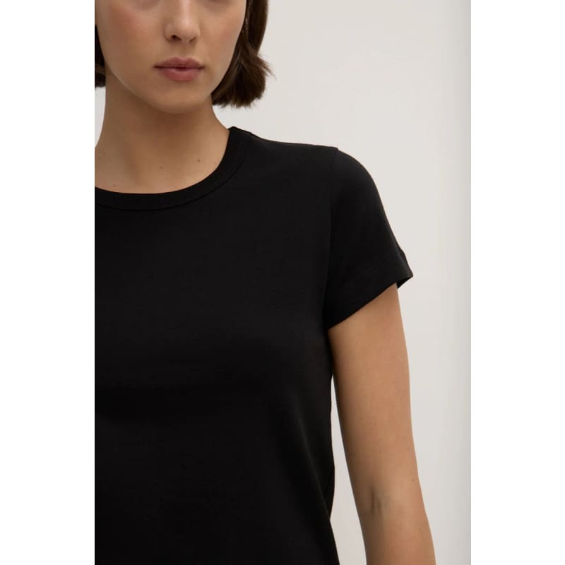 Lyla Cap Sleeve Tee | Black - Tops