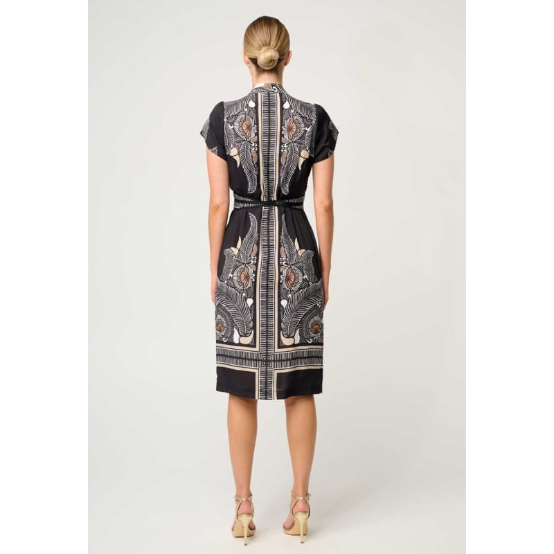 Maha Diamond Smock Viscose Dress | Onyx Casablanca - Dress