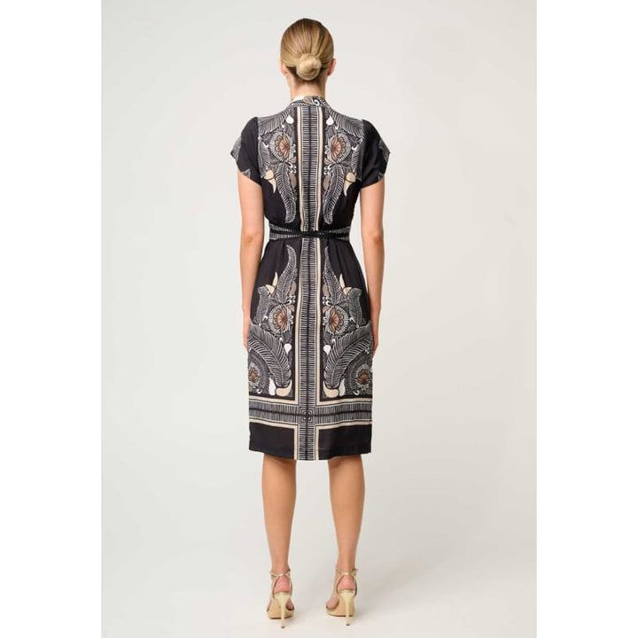 Maha Diamond Smock Viscose Dress | Onyx Casablanca - Dress