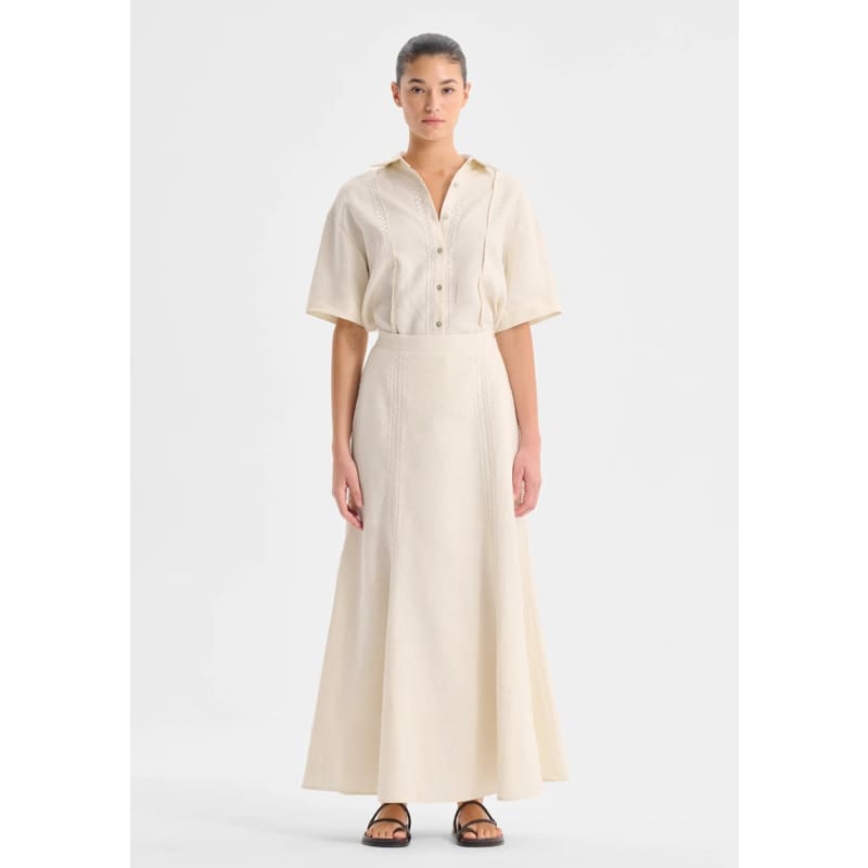 Maisey Linen Skirt | Ecru - Bottoms