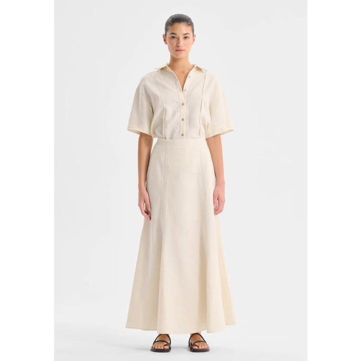 Maisey Linen Skirt | Ecru - Bottoms