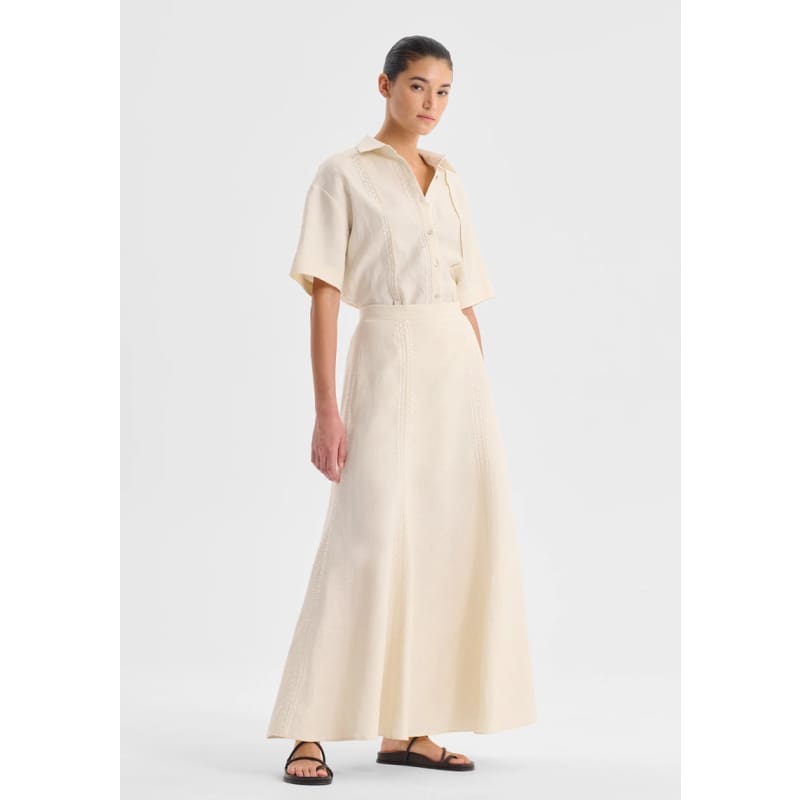 Maisey Linen Skirt | Ecru - Bottoms