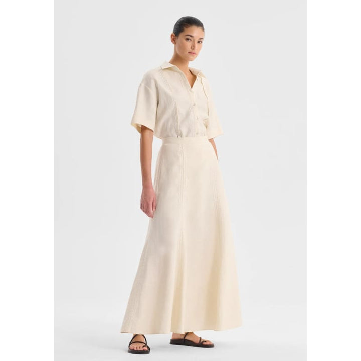 Maisey Linen Skirt | Ecru - Bottoms