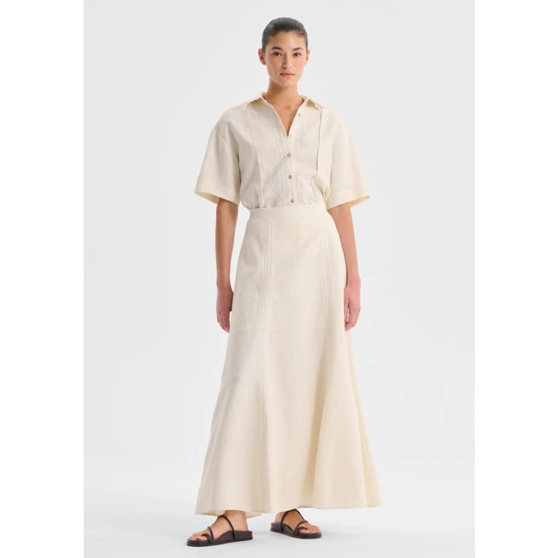 Maisey Linen Skirt | Ecru - Bottoms