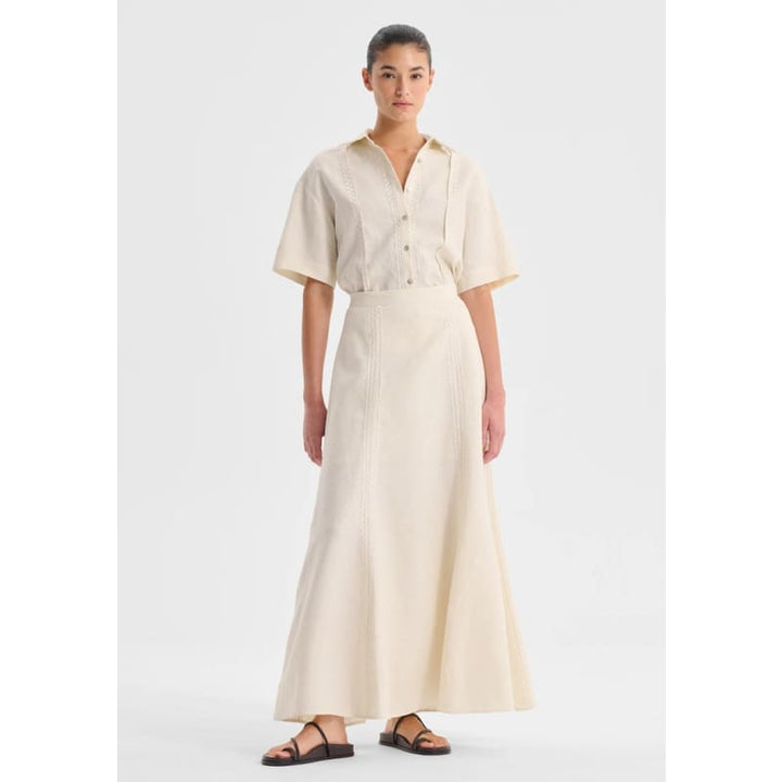 Maisey Linen Skirt | Ecru - Bottoms