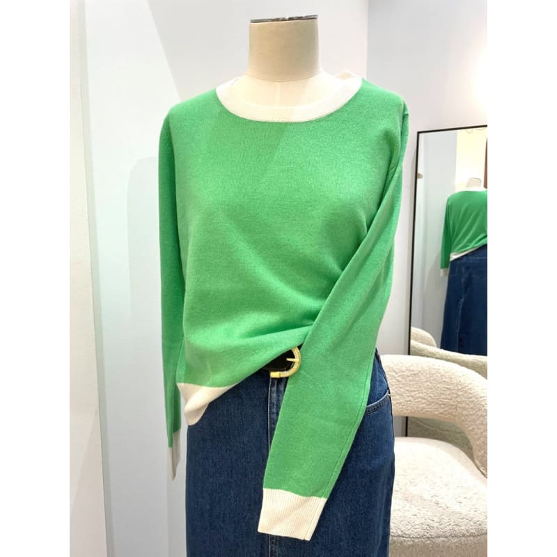 Mandy Splice Sweater | Emerald - Tops