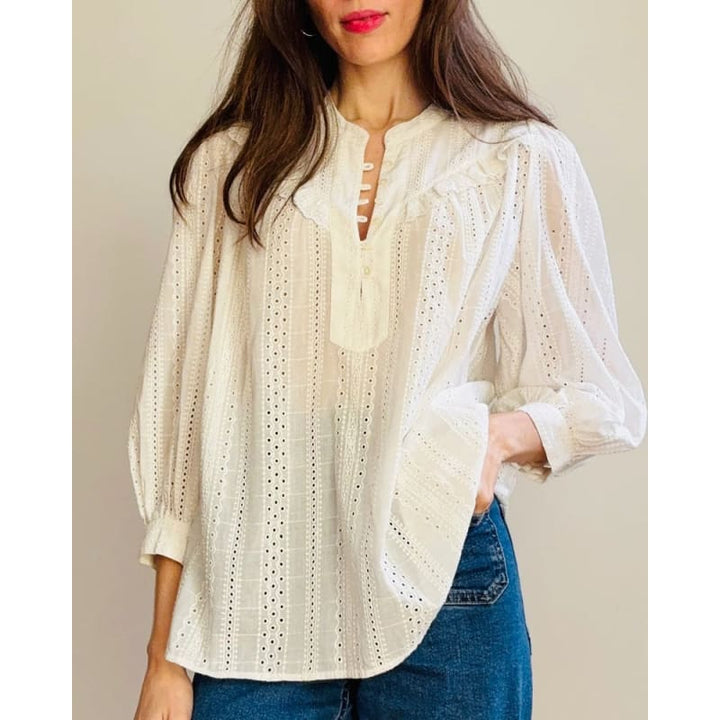 Marais Blouse | Broderie Anglis - Tops