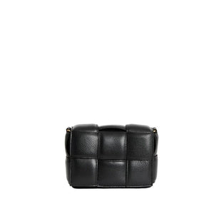 Margot Black Leather Woven Bag - Accessories