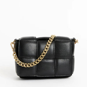 Margot Black Leather Woven Bag - Accessories