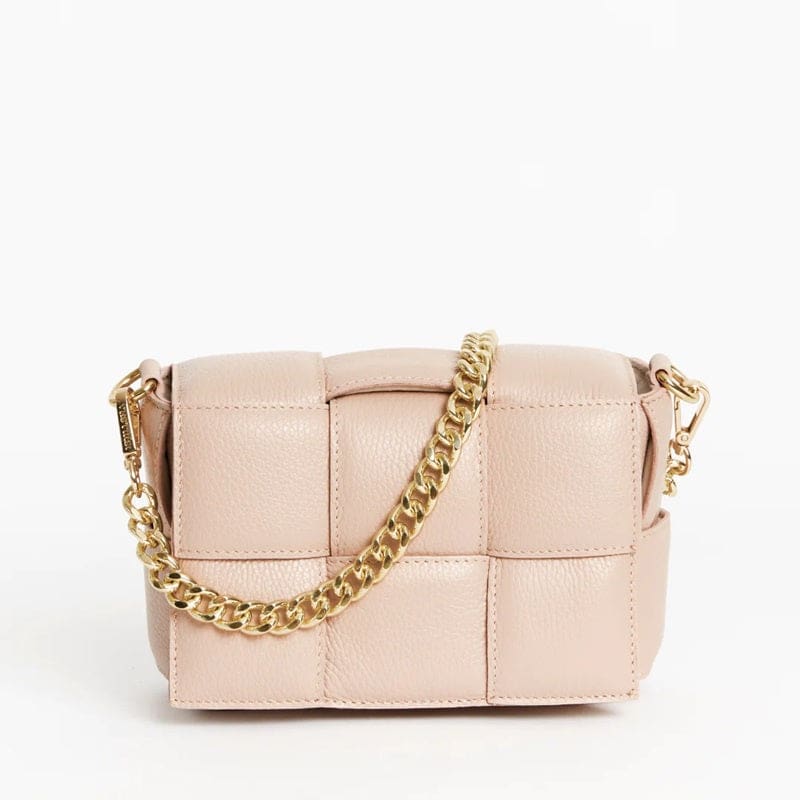 Margot Dusty Pink Leather Woven Bag - Accessories