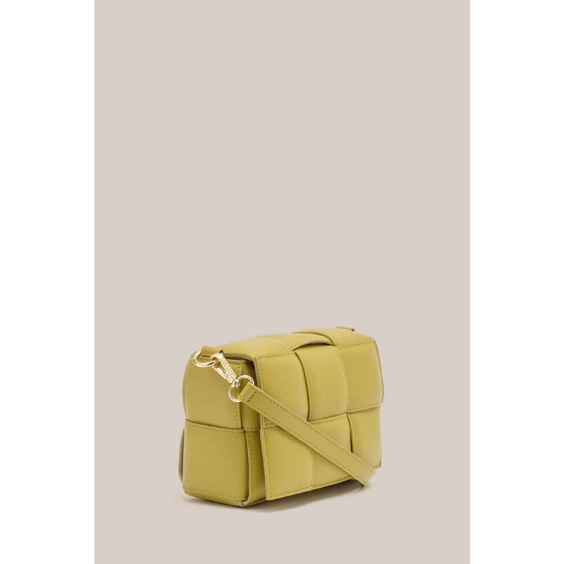 Margot Pistacchio Leather Woven Bag - Accessories