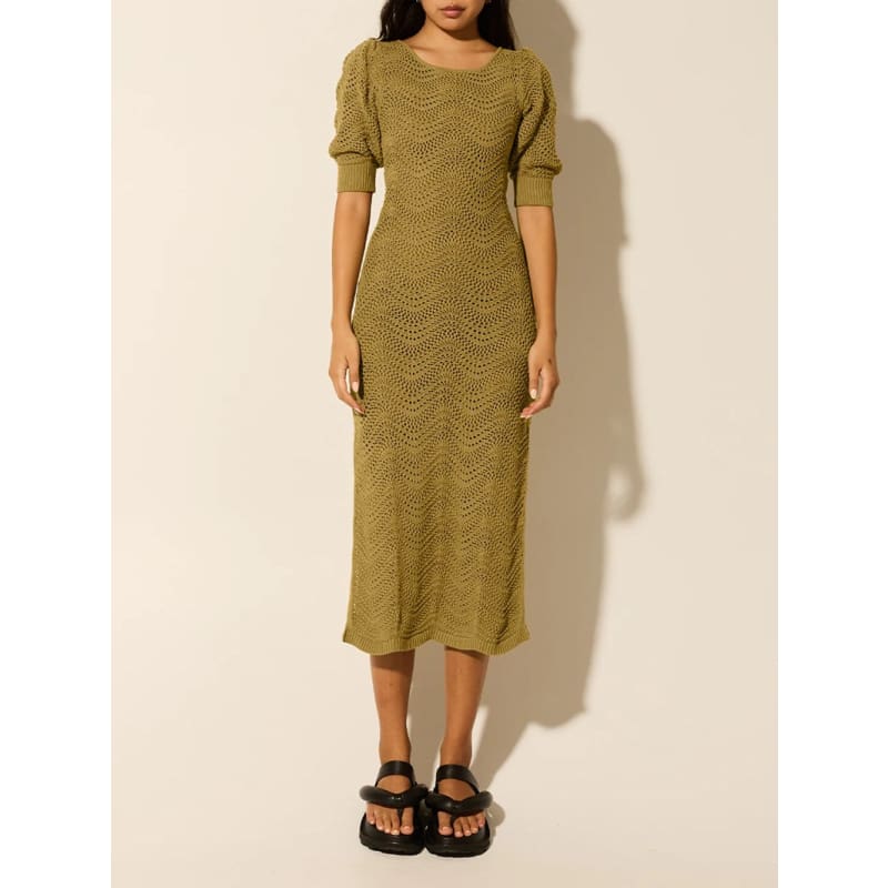 Mariana Knit Midi Dress | Khaki - Dress