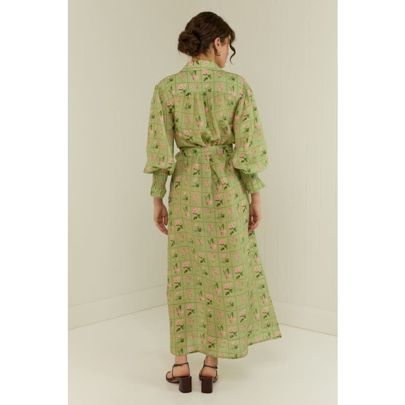 Marigold Dress | Green Floral Tile - Dress