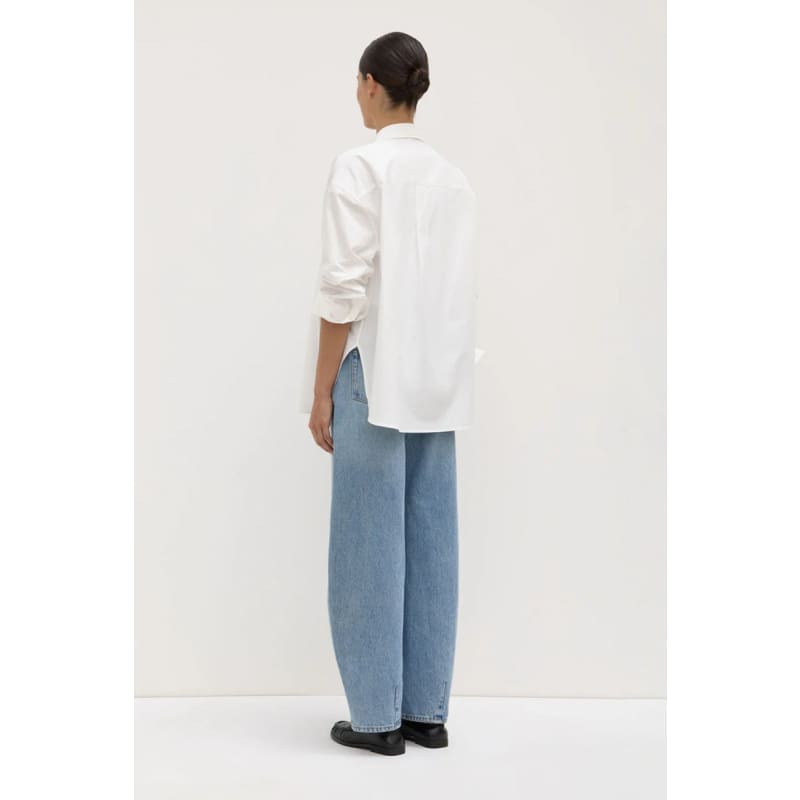 Marigold Poplin Long Sleeve Shirt | White - Tops