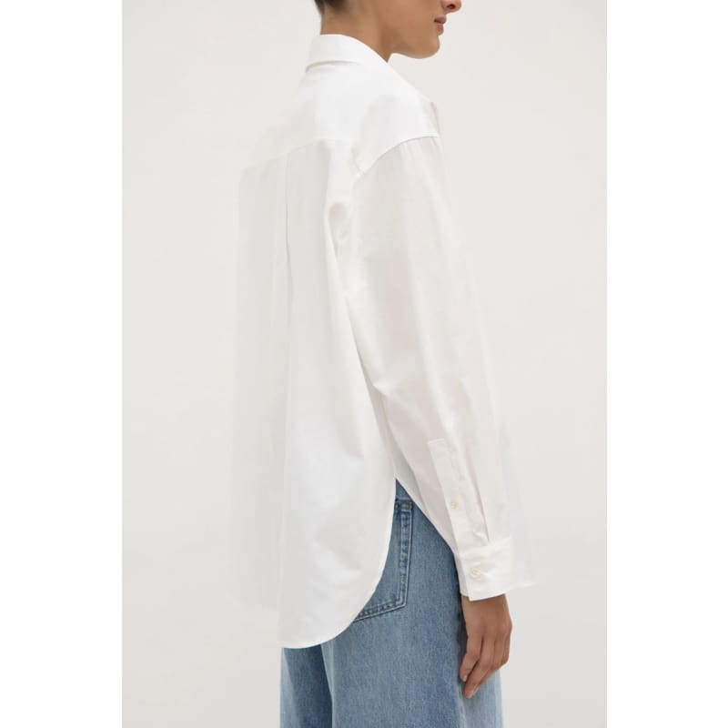 Marigold Poplin Long Sleeve Shirt | White - Tops