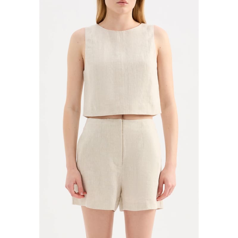 Marli Linen Top | Natural - Tops